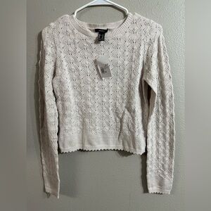 Forever 21 Cream Textured Knit Sweater